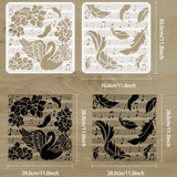 Swan & Feather Pattern Drawing Painting Stencils