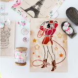 Girl Pattern Drawing Painting Stencils