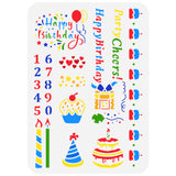 Birthday Themed Pattern Drawing Painting Stencils