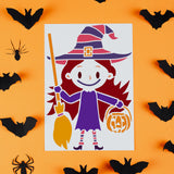 Witch Pattern Drawing Painting Stencils