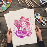 Mermaid Pattern Drawing Painting Stencils
