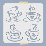 Coffee Pattern Drawing Painting Stencils