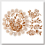 Rose Pattern Drawing Painting Stencils