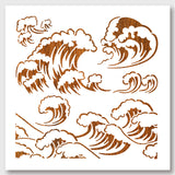Wave Pattern Drawing Painting Stencils