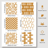 Floral & Mountain Pattern Drawing Painting Stencils