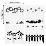 Butterfly & Grass Pattern Drawing Painting Stencils