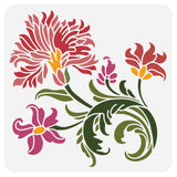 Peony Pattern Drawing Painting Stencils