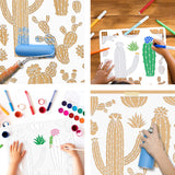 Cactus Pattern Drawing Painting Stencils