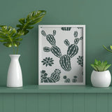 Cactus Pattern Drawing Painting Stencils