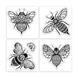 Bees PVC Stamp, 4Pcs/Set