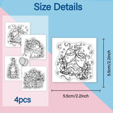 Mixed Shapes PVC Stamp, 4Pcs/Set