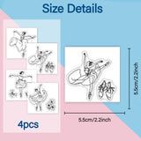 Ballet PVC Stamp, 4Pcs/Set