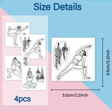 Yoga PVC Stamp, 4Pcs/Set