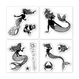 Mermaid PVC Stamp, 4Pcs/Set
