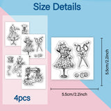 Dress PVC Stamp, 4Pcs/Set