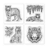 Tiger PVC Stamp, 4Pcs/Set