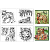 Tiger PVC Stamp, 4Pcs/Set
