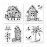 House PVC Stamp, 4Pcs/Set