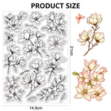 Flower Custom PVC Stamps, for DIY Scrapbooking, Photo Album Decorative, Cards Making, Stamp Sheets, Film Frame, Flower, 210x148mm