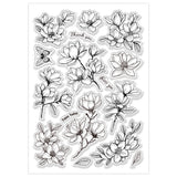 Flower Custom PVC Stamps, for DIY Scrapbooking, Photo Album Decorative, Cards Making, Stamp Sheets, Film Frame, Flower, 210x148mm