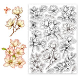 Flower Custom PVC Stamps, for DIY Scrapbooking, Photo Album Decorative, Cards Making, Stamp Sheets, Film Frame, Flower, 210x148mm