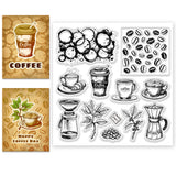 Plan Them PVC Plastic Stamps, for DIY Scrapbooking, Photo Album Decorative, Cards Making, Stamp Sheets, Film Frame, Coffee, 150x150mm