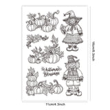 Custom Summer Theme PVC Plastic Clear Stamps, for DIY Scrapbooking, Photo Album Decorative, Cards Making, Pumpkin, 160x110mm