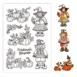 Custom Summer Theme PVC Plastic Clear Stamps, for DIY Scrapbooking, Photo Album Decorative, Cards Making, Pumpkin, 160x110mm