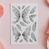 Custom Summer Theme PVC Plastic Clear Stamps, for DIY Scrapbooking, Photo Album Decorative, Cards Making, Wing, 160x110mm