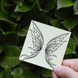 Custom Summer Theme PVC Plastic Clear Stamps, for DIY Scrapbooking, Photo Album Decorative, Cards Making, Wing, 160x110mm