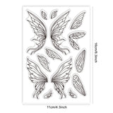 Custom Summer Theme PVC Plastic Clear Stamps, for DIY Scrapbooking, Photo Album Decorative, Cards Making, Wing, 160x110mm