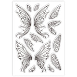 Custom Summer Theme PVC Plastic Clear Stamps, for DIY Scrapbooking, Photo Album Decorative, Cards Making, Wing, 160x110mm