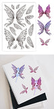 Custom Summer Theme PVC Plastic Clear Stamps, for DIY Scrapbooking, Photo Album Decorative, Cards Making, Wing, 160x110mm