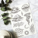 Custom Summer Theme PVC Plastic Clear Stamps, for DIY Scrapbooking, Photo Album Decorative, Cards Making, Weather, 160x110mm