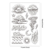 Custom Summer Theme PVC Plastic Clear Stamps, for DIY Scrapbooking, Photo Album Decorative, Cards Making, Weather, 160x110mm