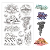 Custom Summer Theme PVC Plastic Clear Stamps, for DIY Scrapbooking, Photo Album Decorative, Cards Making, Weather, 160x110mm