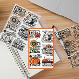 Custom Summer Theme PVC Plastic Clear Stamps, for DIY Scrapbooking, Photo Album Decorative, Cards Making, Pumpkin, 160x110mm