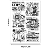 Custom Summer Theme PVC Plastic Clear Stamps, for DIY Scrapbooking, Photo Album Decorative, Cards Making, Pumpkin, 160x110mm