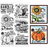 Custom Summer Theme PVC Plastic Clear Stamps, for DIY Scrapbooking, Photo Album Decorative, Cards Making, Pumpkin, 160x110mm