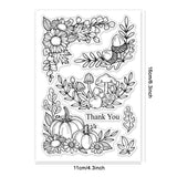 Custom Summer Theme PVC Plastic Clear Stamps, for DIY Scrapbooking, Photo Album Decorative, Cards Making, Pumpkin, 160x110mm