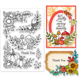 Custom Summer Theme PVC Plastic Clear Stamps, for DIY Scrapbooking, Photo Album Decorative, Cards Making, Pumpkin, 160x110mm