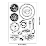 Custom Summer Theme PVC Plastic Clear Stamps, for DIY Scrapbooking, Photo Album Decorative, Cards Making, Coffee, 160x110mm