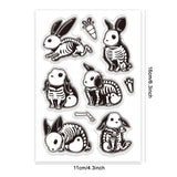 Custom Summer Theme PVC Plastic Clear Stamps, for DIY Scrapbooking, Photo Album Decorative, Cards Making, Rabbit, 160x110mm