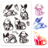 Custom Summer Theme PVC Plastic Clear Stamps, for DIY Scrapbooking, Photo Album Decorative, Cards Making, Rabbit, 160x110mm