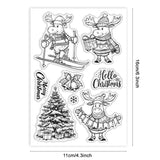 Custom Summer Theme PVC Plastic Clear Stamps, for DIY Scrapbooking, Photo Album Decorative, Cards Making, Deer, 160x110mm