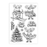 Custom Summer Theme PVC Plastic Clear Stamps, for DIY Scrapbooking, Photo Album Decorative, Cards Making, Deer, 160x110mm