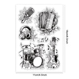 Custom Summer Theme PVC Plastic Clear Stamps, for DIY Scrapbooking, Photo Album Decorative, Cards Making, Musical Instruments, 160x110mm