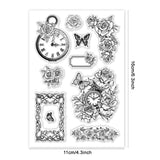 PVC Plastic Clear Stamps, for DIY Scrapbooking, Photo Album Decorative, Cards Making, Clock, 160x110mm