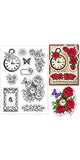 PVC Plastic Clear Stamps, for DIY Scrapbooking, Photo Album Decorative, Cards Making, Clock, 160x110mm