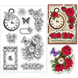 PVC Plastic Clear Stamps, for DIY Scrapbooking, Photo Album Decorative, Cards Making, Clock, 160x110mm